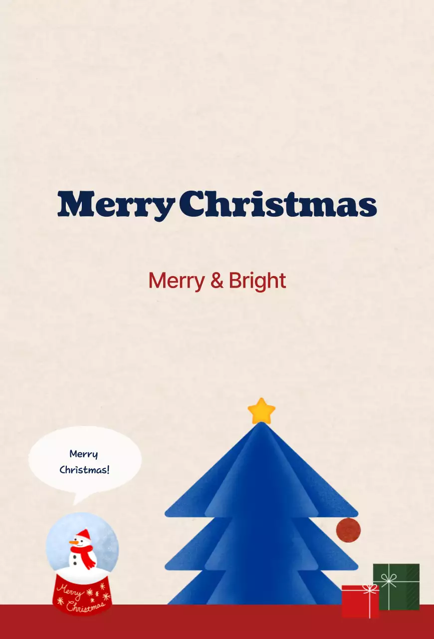 Blue Simple Christmas Card