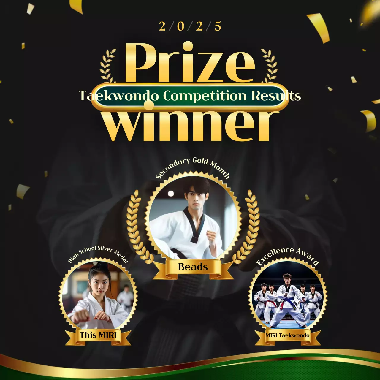 Medali Taekwondo Klasik Hitam