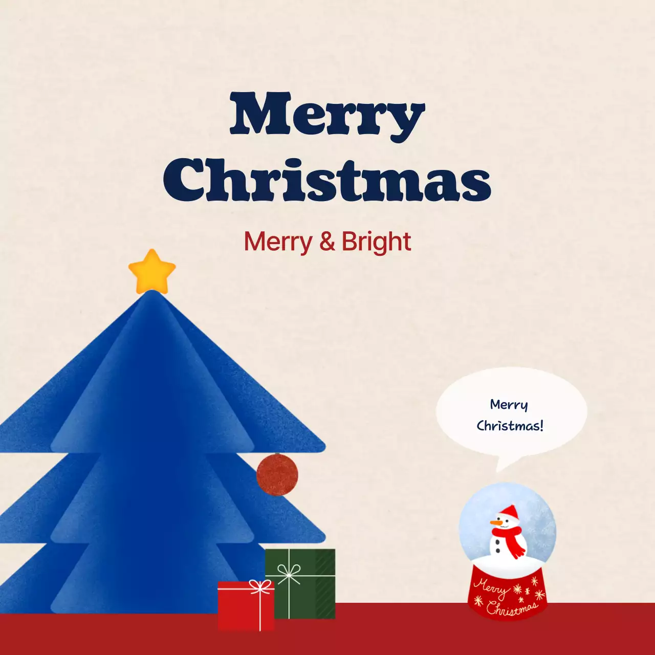 Cartão de Natal simples azul