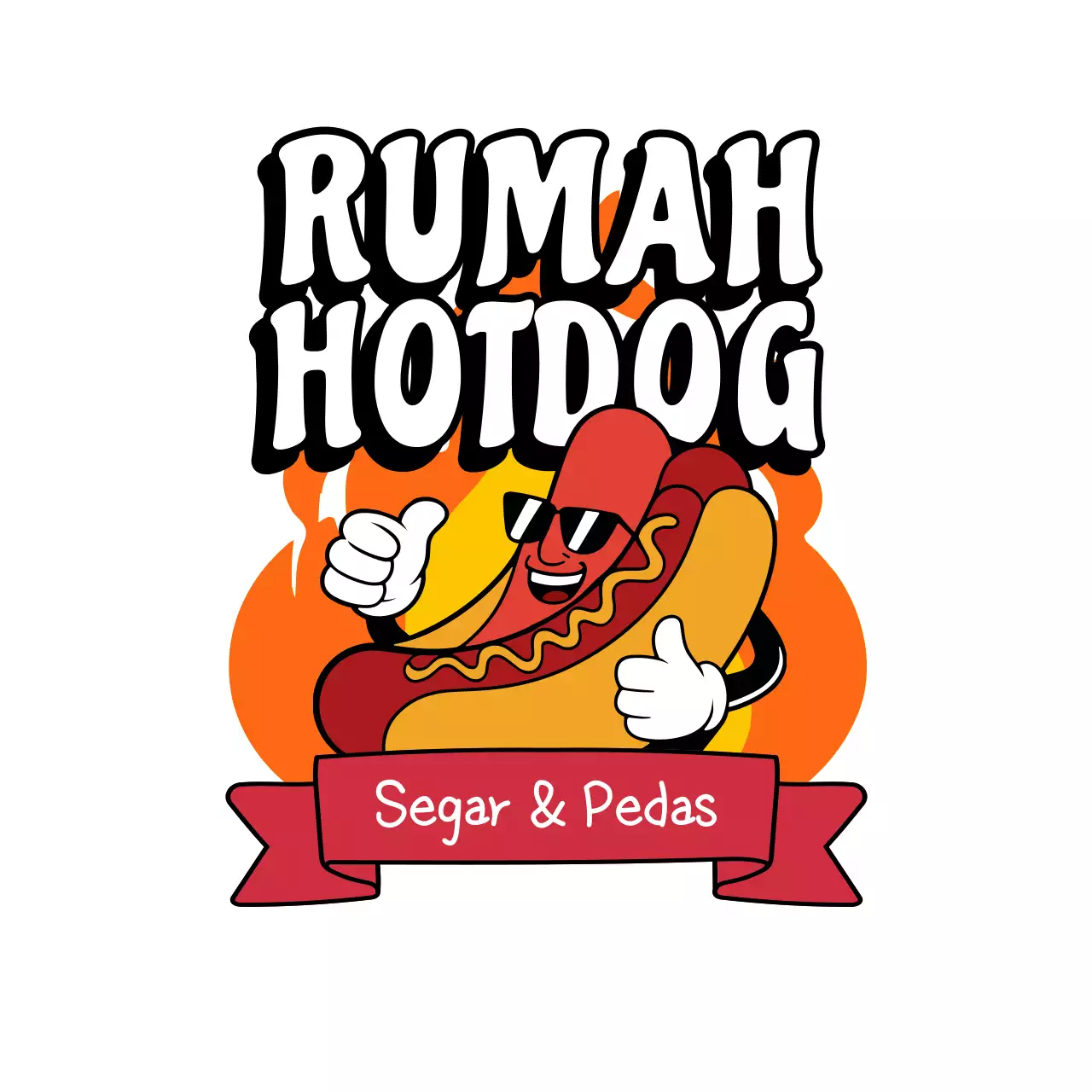 Orange Retro Hotdog Promotion Logo