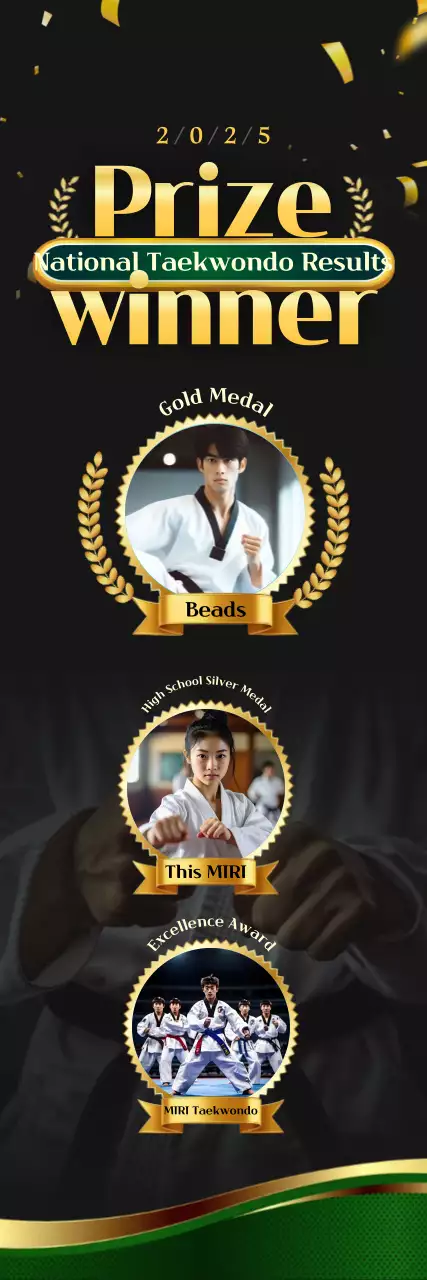 Medalha Clássica Preta de Taekwondo