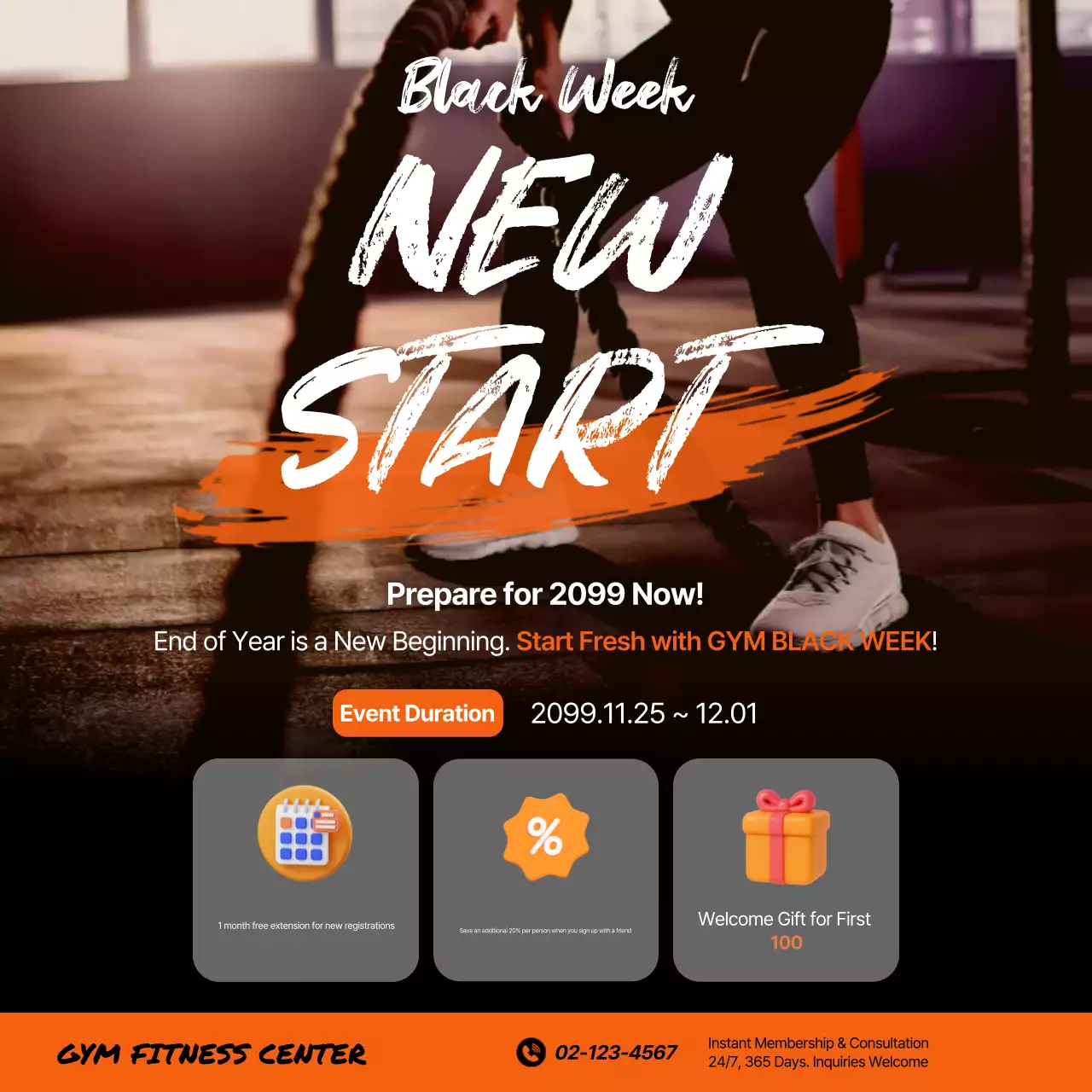 Orange Modern Fitness Event