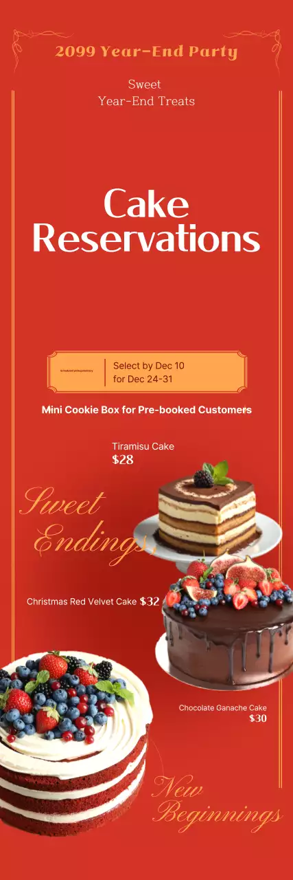 Promoção de Bolo Moderno Vermelho