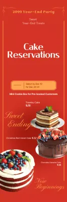 Promoção de Bolo Moderno Vermelho