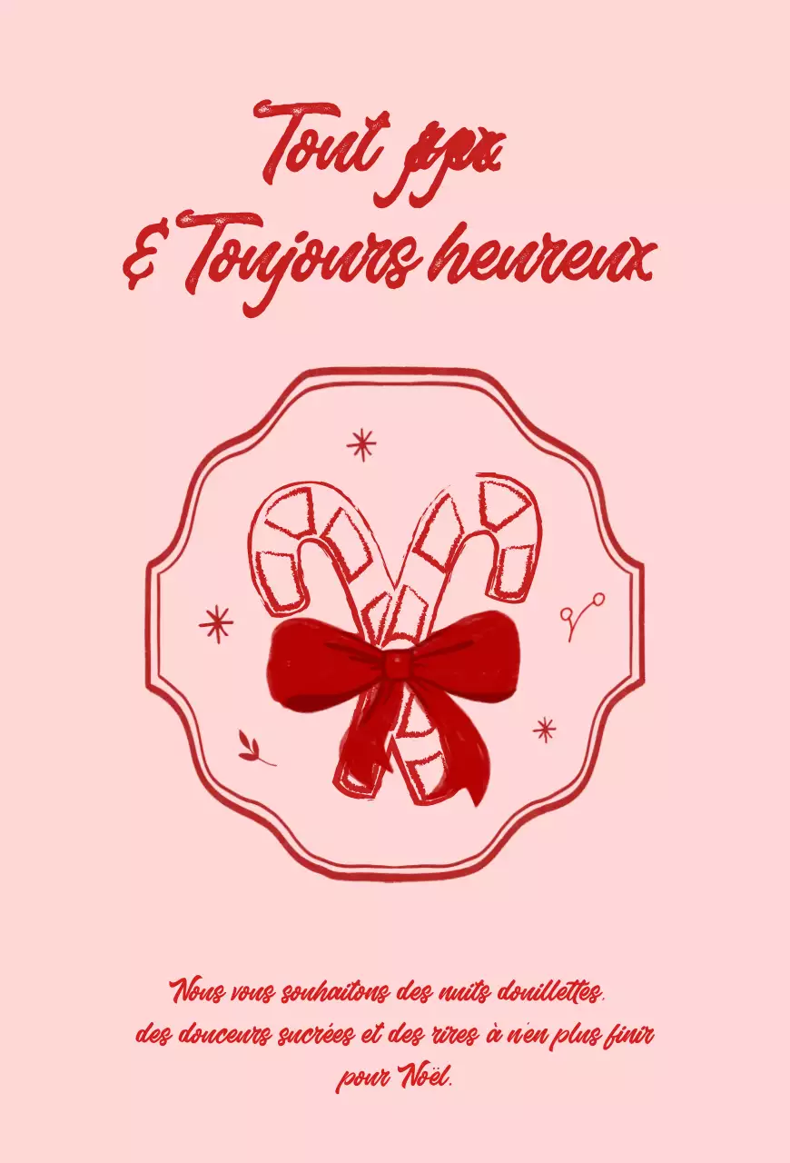 Carte de Noël rose pour bébé