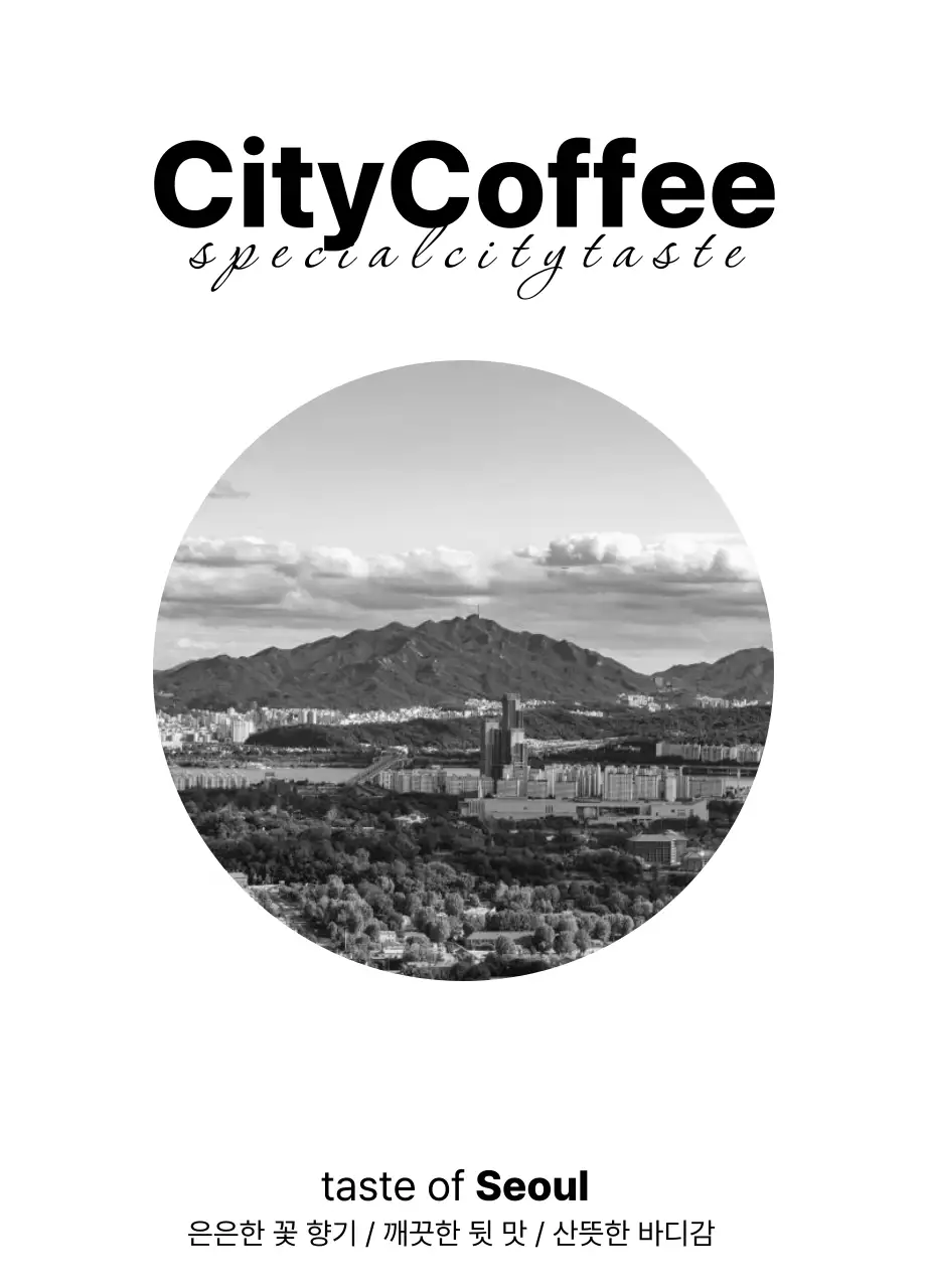 검정색의 흑백 풍경 사진이 있는 심플한 디자인