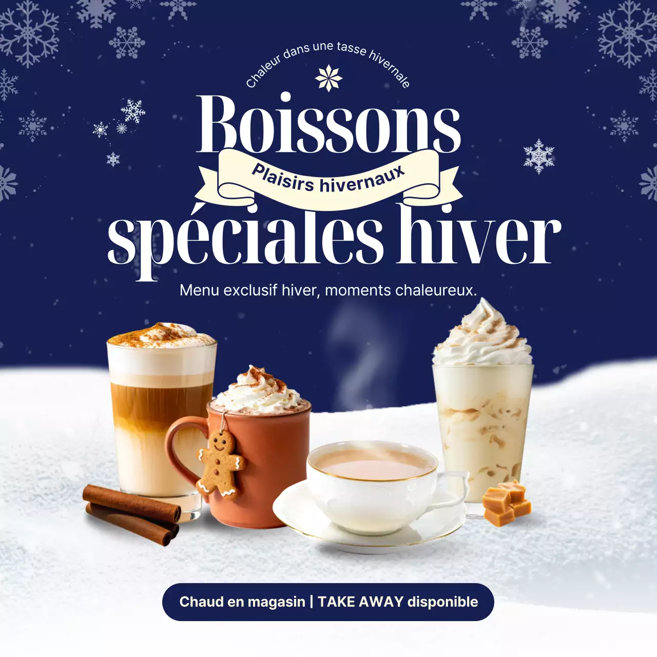 Promotion du menu d'hiver moderne de la marine