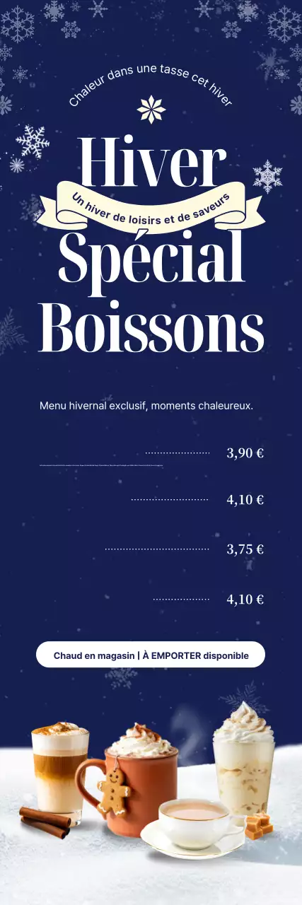Promotion du menu d'hiver moderne de la marine