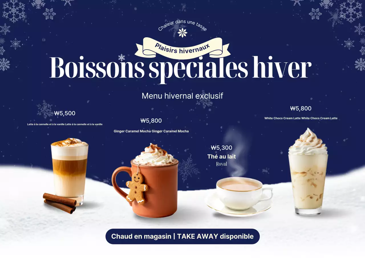 Promotion du menu d'hiver moderne de la marine