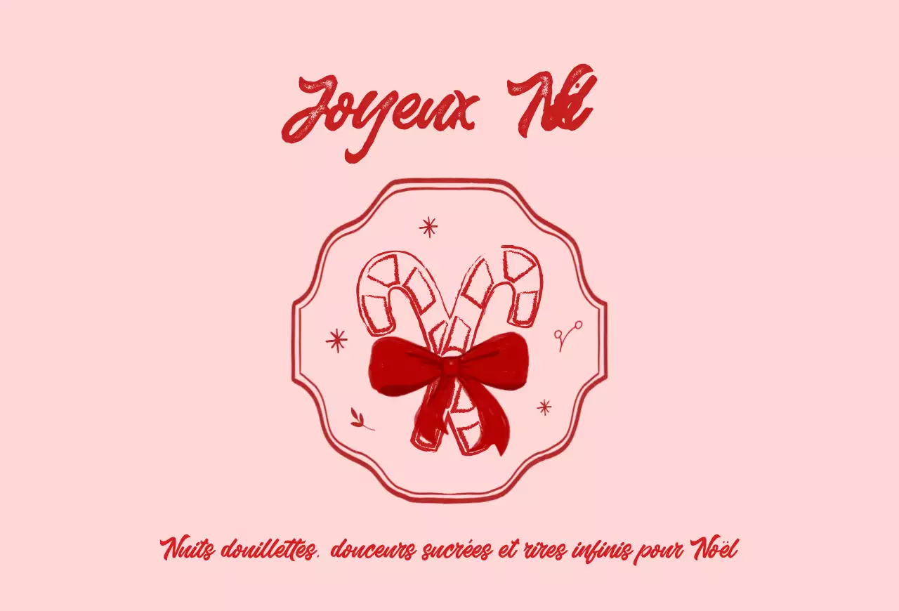 Carte de Noël rose pour bébé