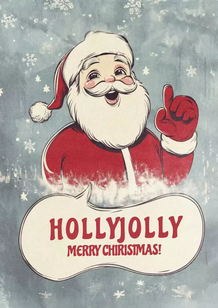 연보라 빈티지 크리스마스 카드