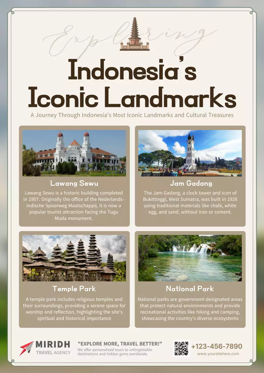 Beige Traditional Landmarks Promotion Poster