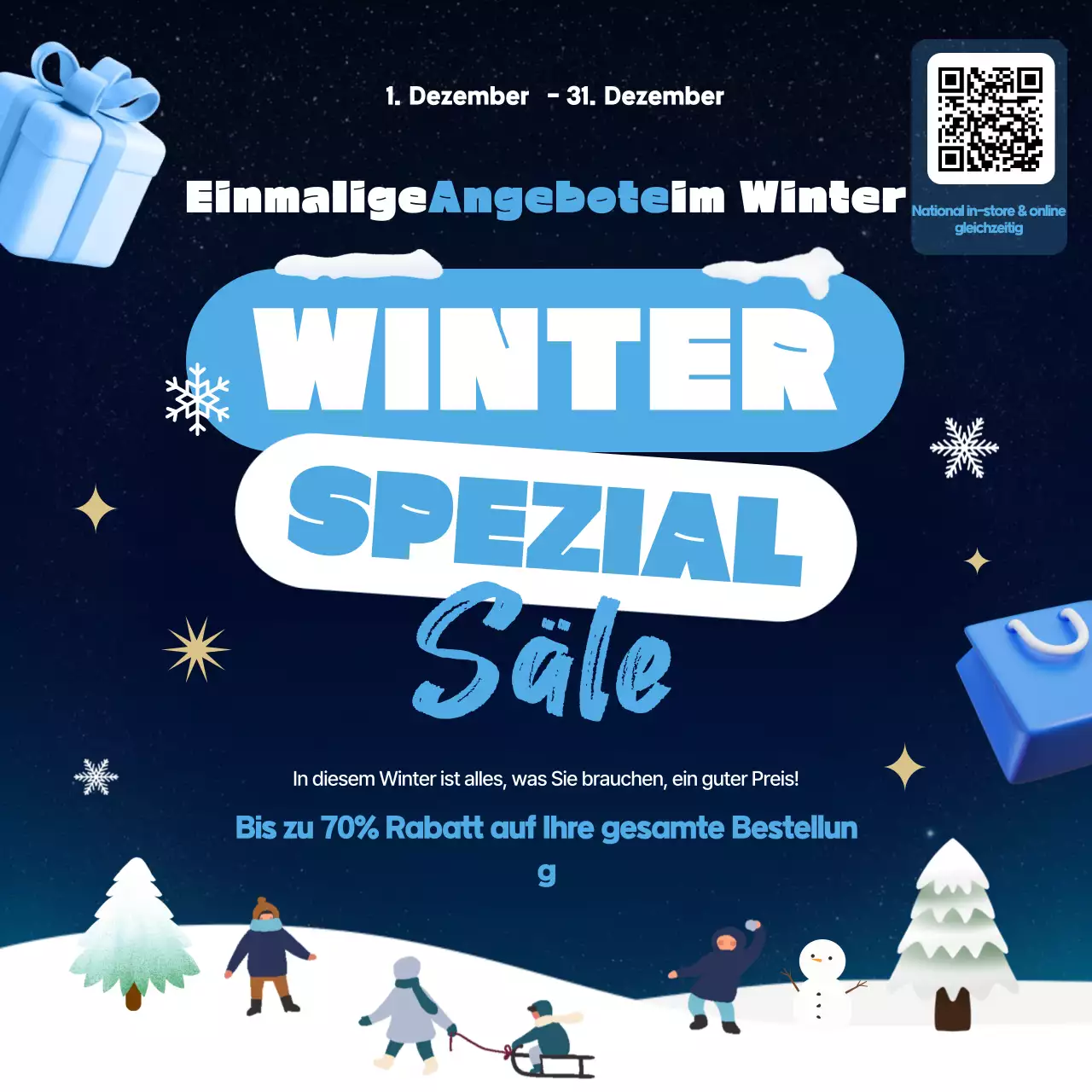 Blue Modern Winter Sale