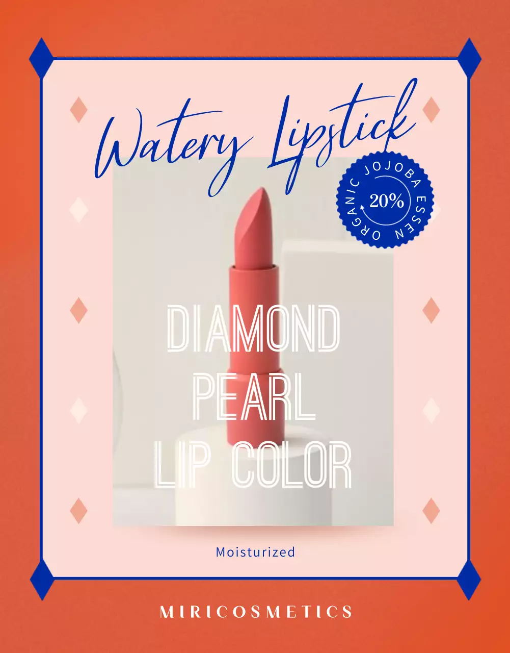 핑크 오렌지 컬러 포인트의 생기 발랄한 립스틱 홍보