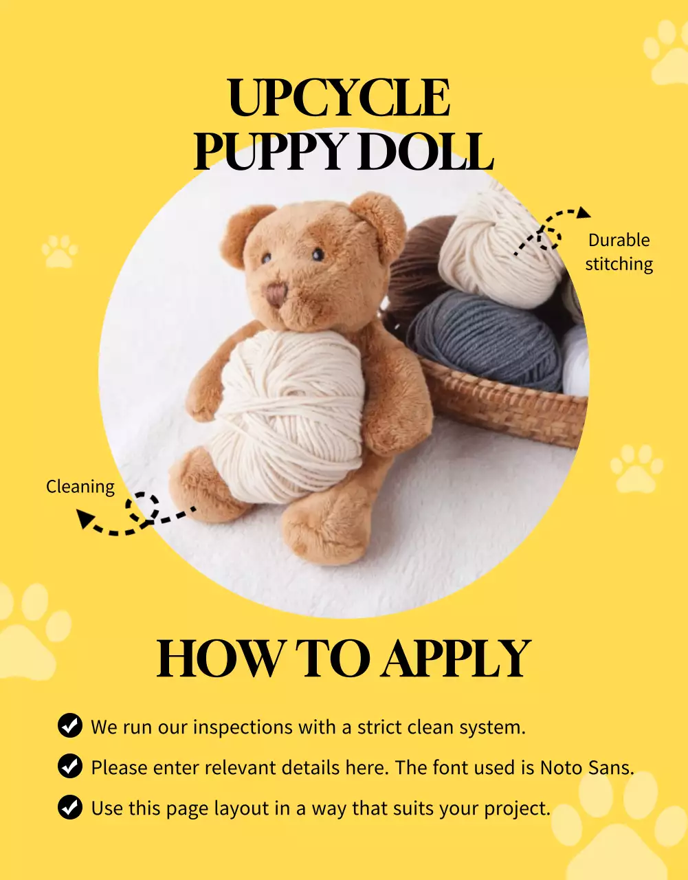 Yellow Retro Doll Advertisement Poster