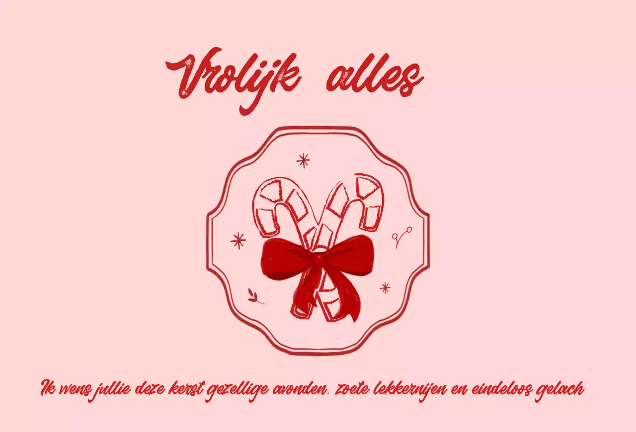 Roze baby kerstkaart