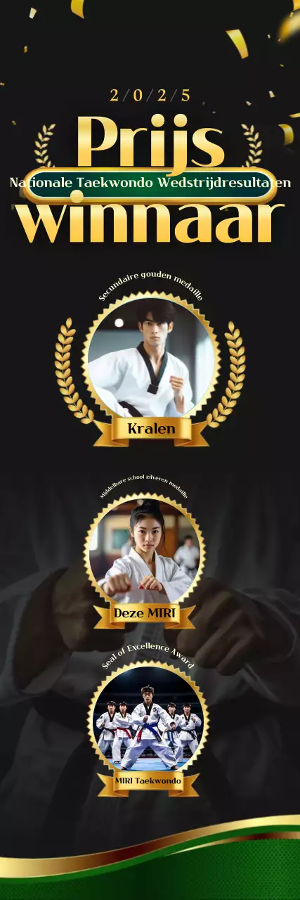 Zwarte Klassieke Taekwondo Medaille