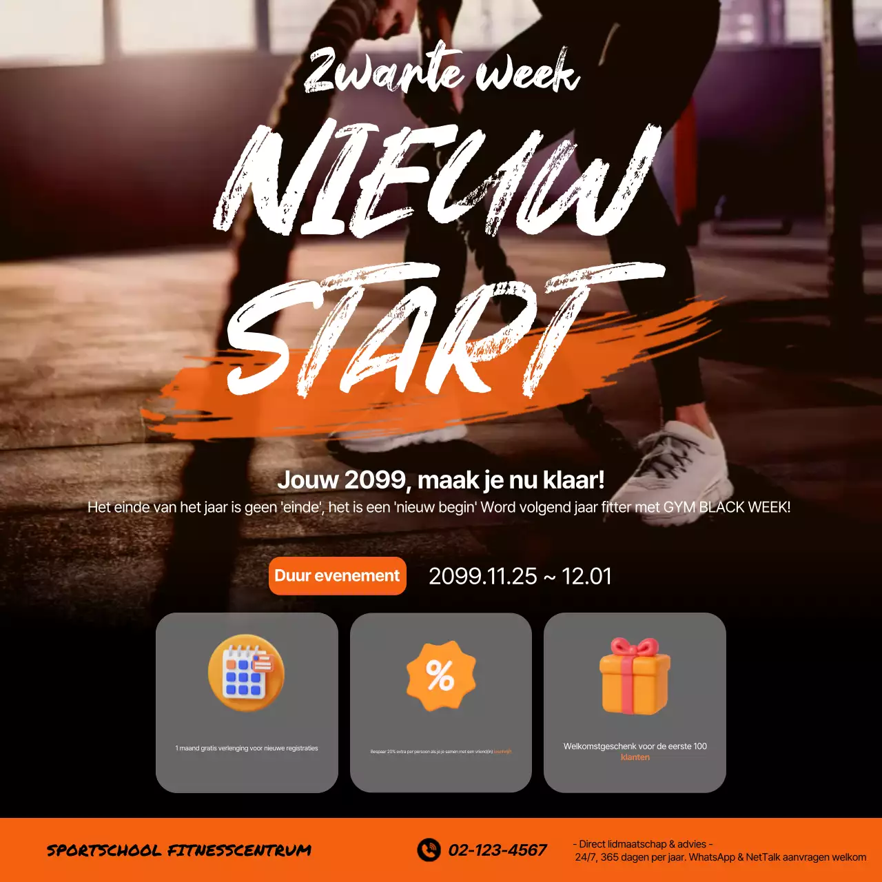 Orange Modern Fitness Evenement