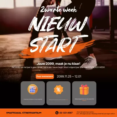 Orange Modern Fitness Evenement