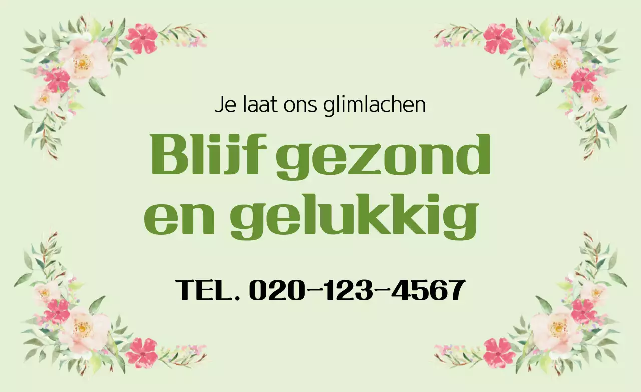 Promotie van groene, natuurlijke dankbaarheidsboodschappen