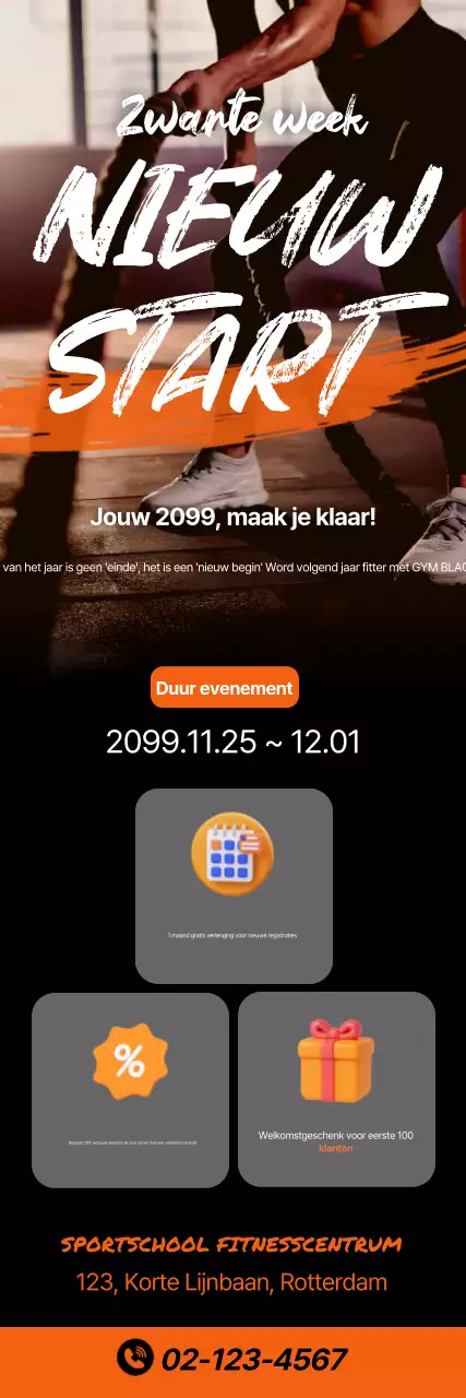 Orange Modern Fitness Evenement