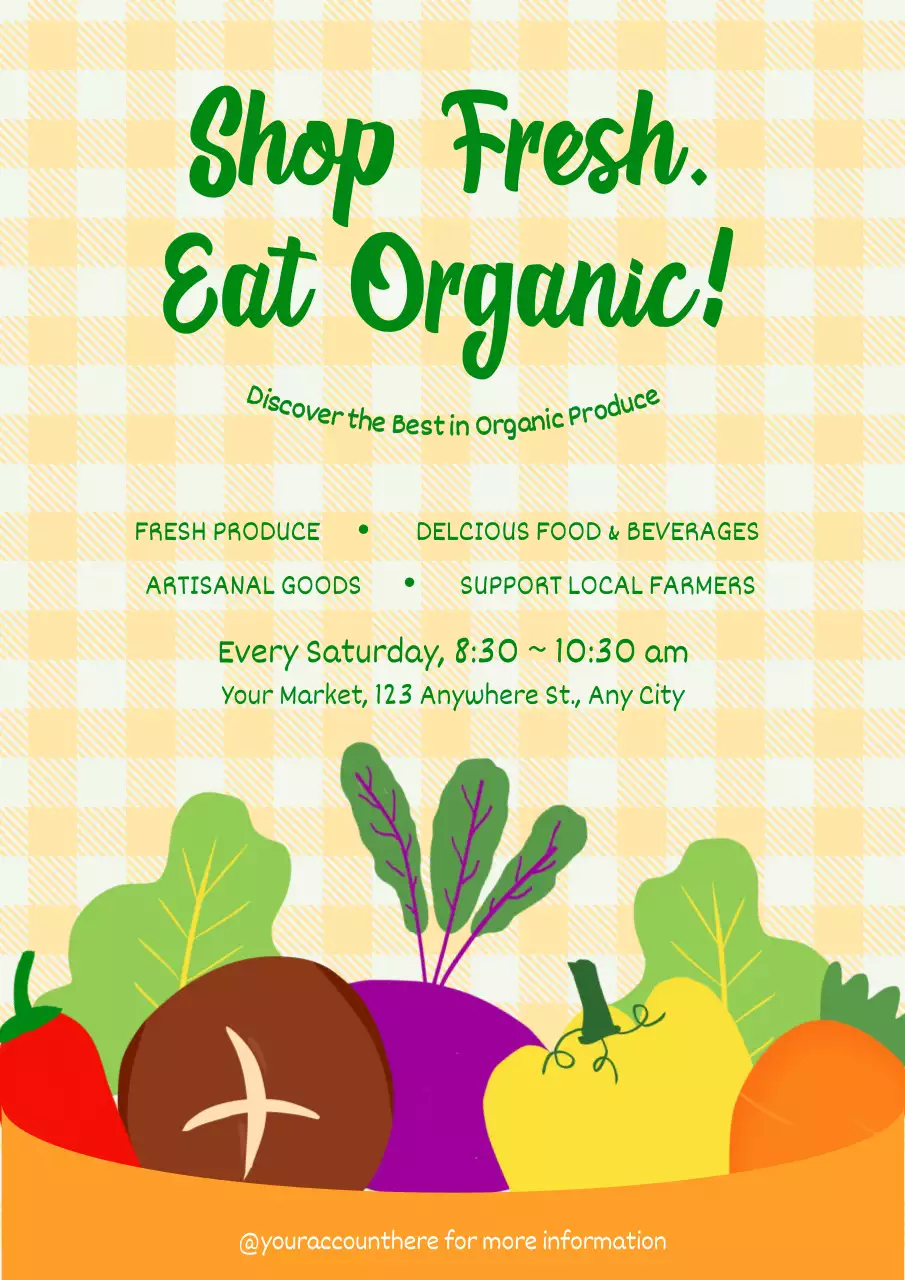 Yellow Retro Market Promotion Poster