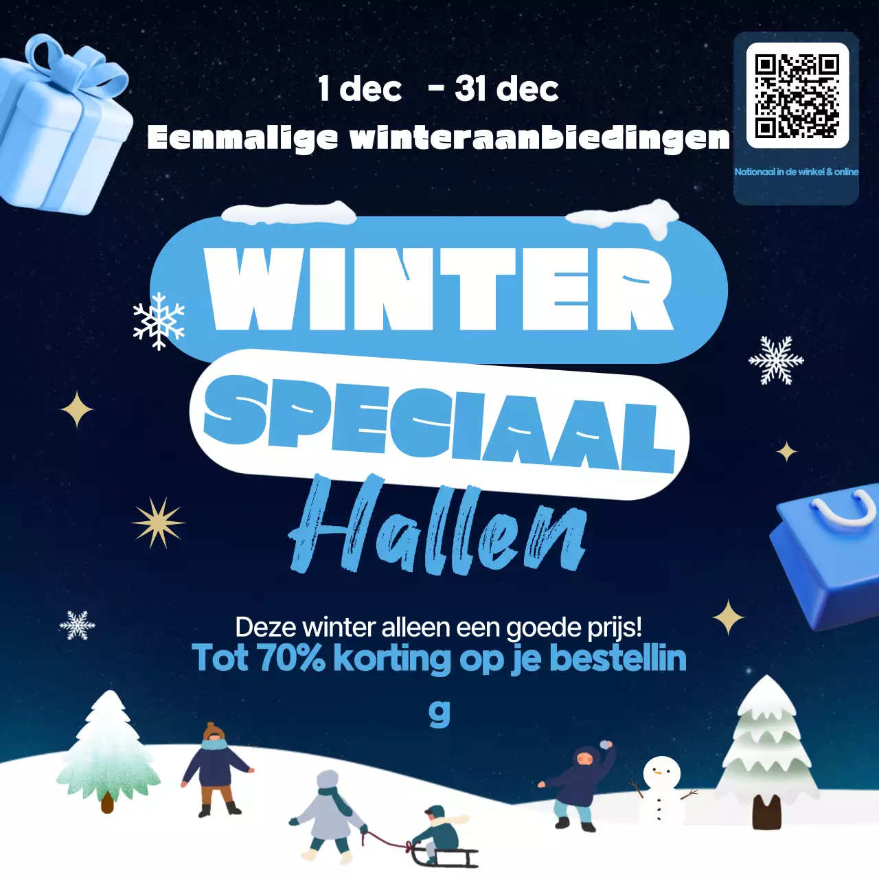 Blauwe moderne winteruitverkoop