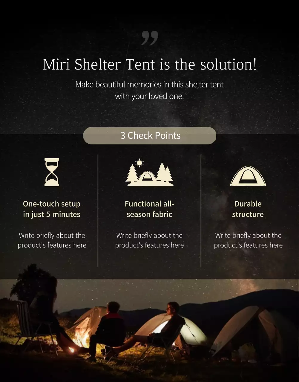 Blue Rustic Camping Advertisement Poster