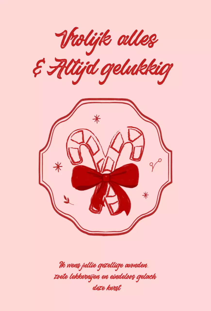 Roze baby kerstkaart