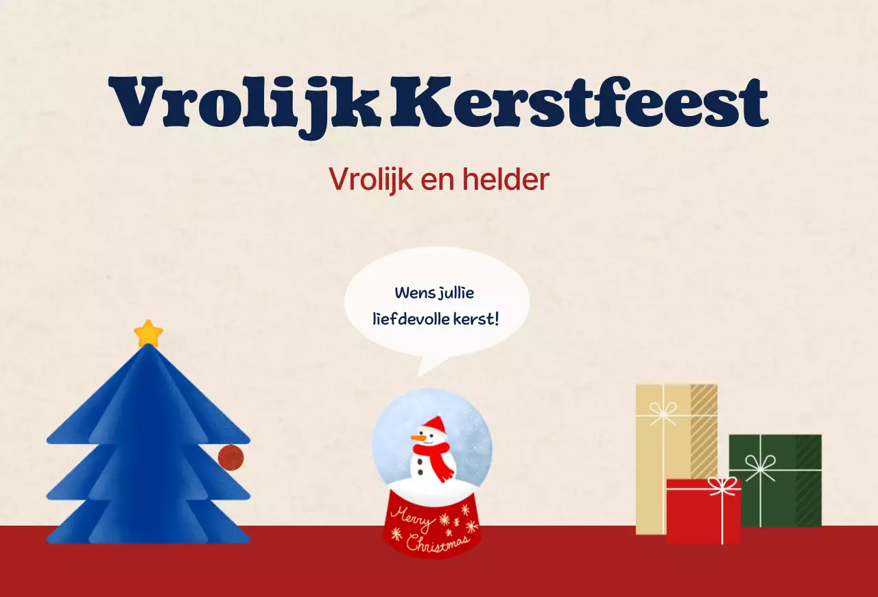 Blauwe eenvoudige kerstkaart
