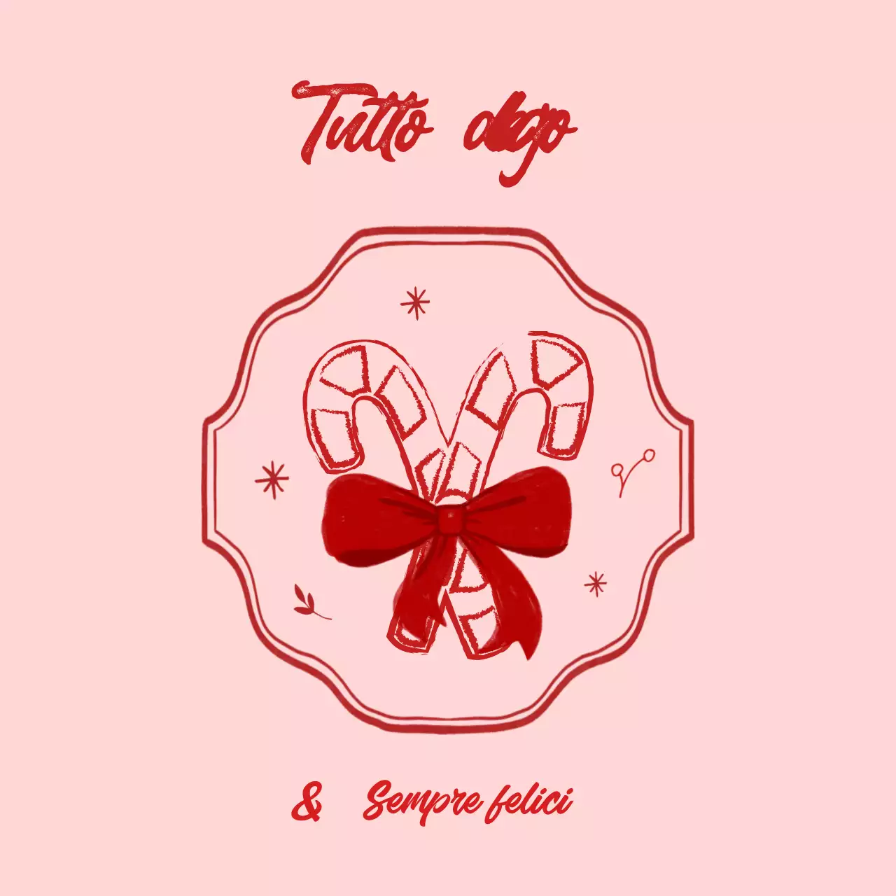 Biglietto di Natale rosa per neonati