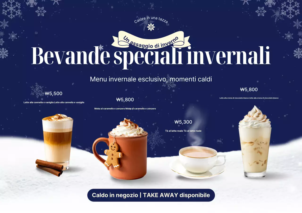 Promozione del menu invernale moderno della Marina