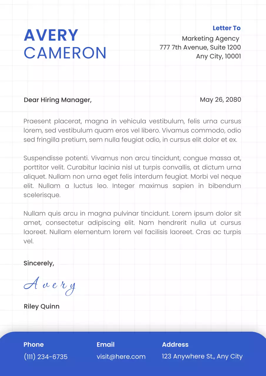 Blue Modern Business Letterhead Poster