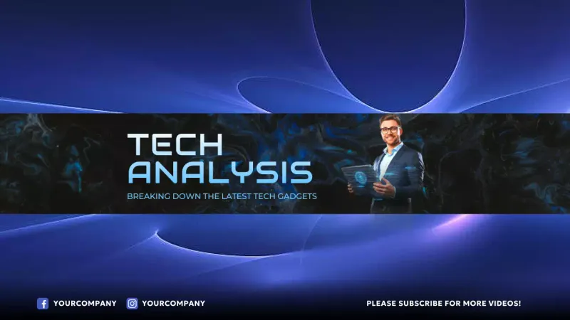 Promosi Analisis Teknologi Modern Biru Gambar Mini YouTube