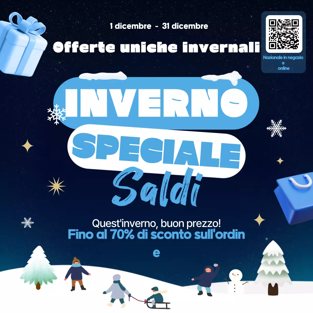 Saldi invernali moderni blu
