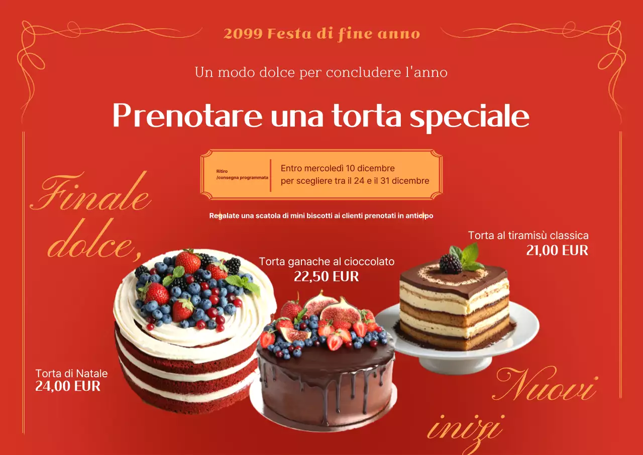 Promozione torta moderna rossa