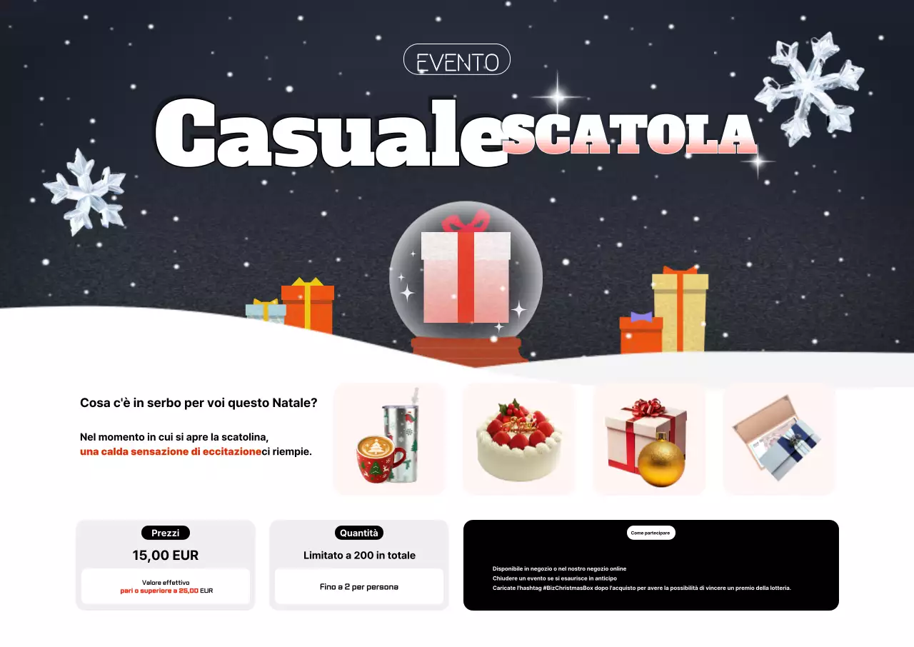 Evento di Natale moderno nero