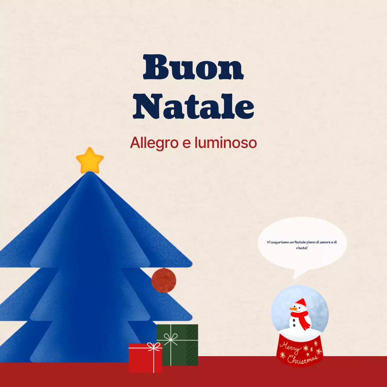 Biglietto di Natale semplice blu