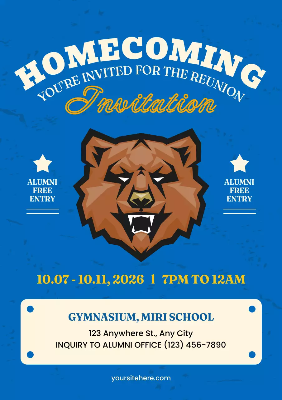 Blue Retro Homecoming Invitation Poster