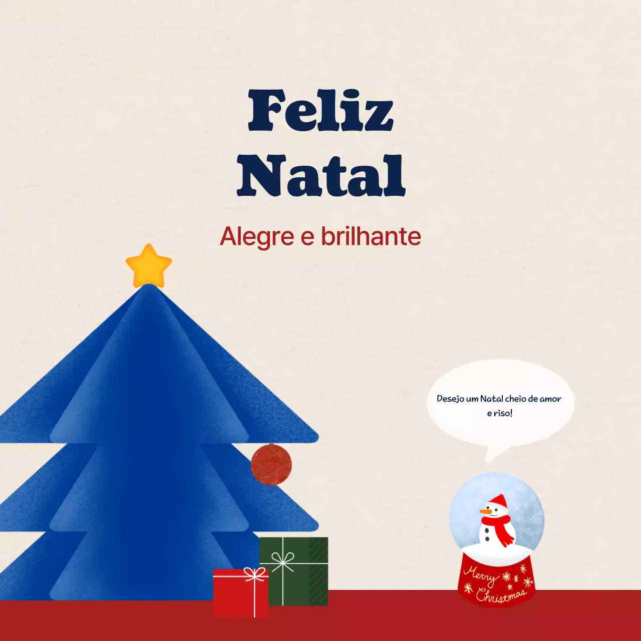 Cartão de Natal simples azul