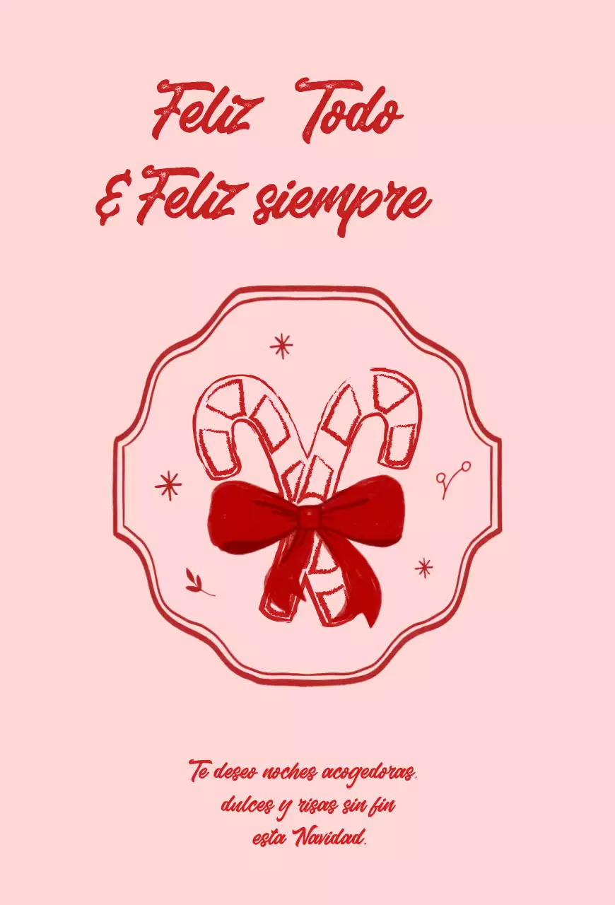 Tarjeta navideña rosa para bebé