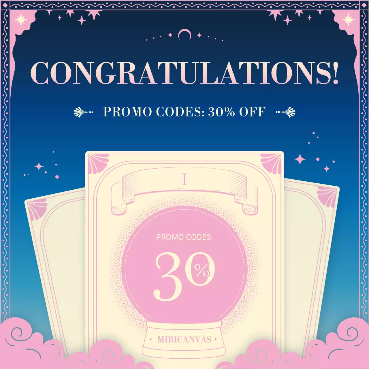 Lucky event with tarot card concept in pink navy