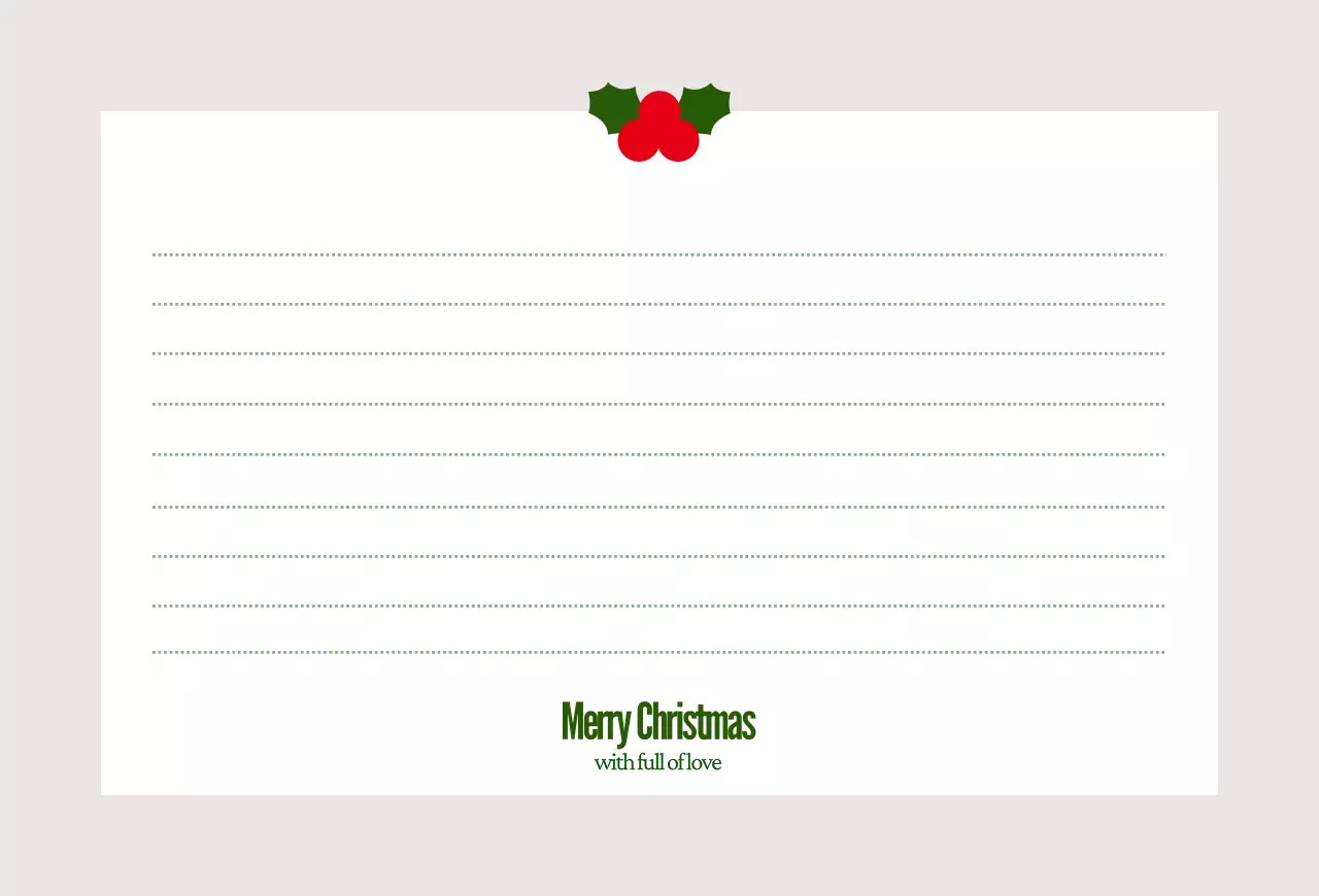 Kartu Natal Hijau Sederhana