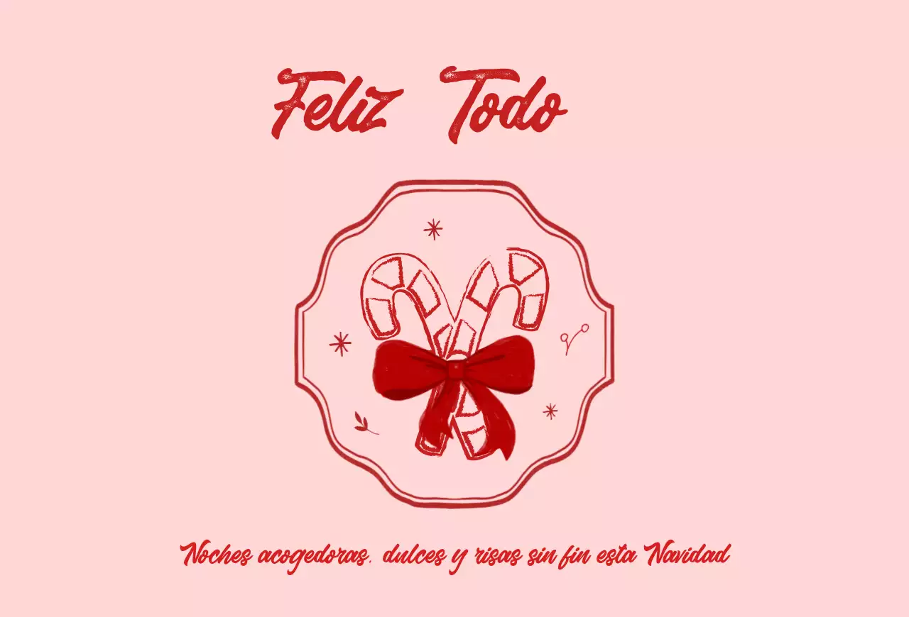 Tarjeta navideña rosa para bebé