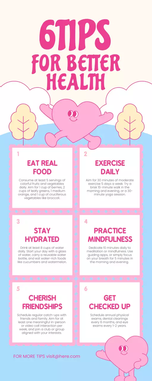 Pink Playful Health Guide Infographic