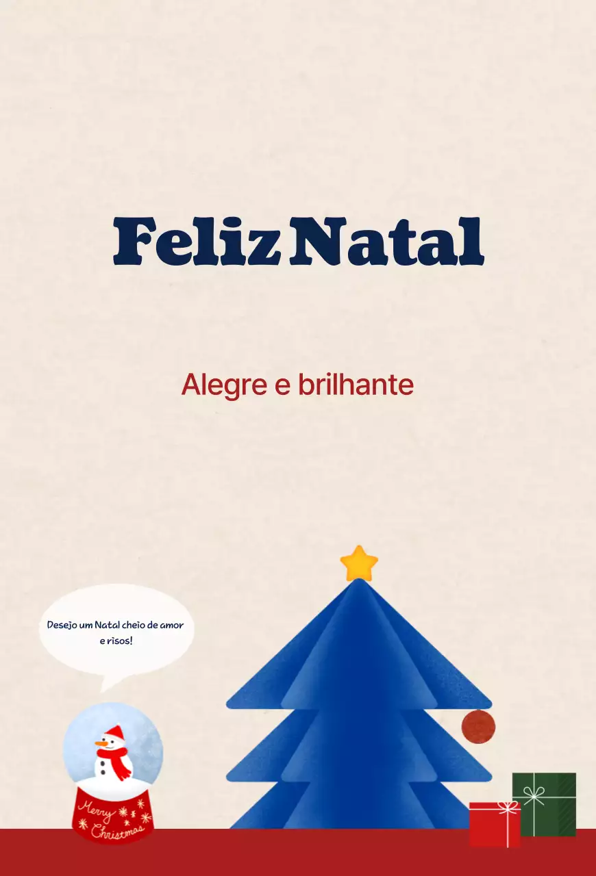 Cartão de Natal simples azul