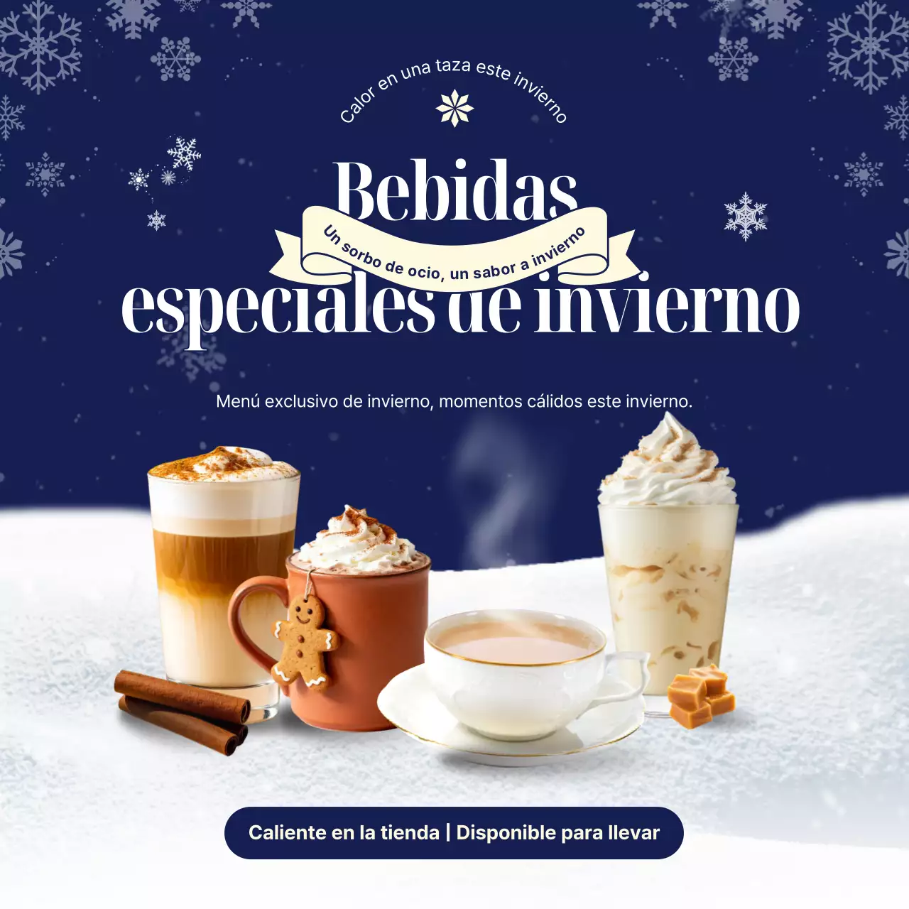 Promoción del menú de invierno moderno de la Marina