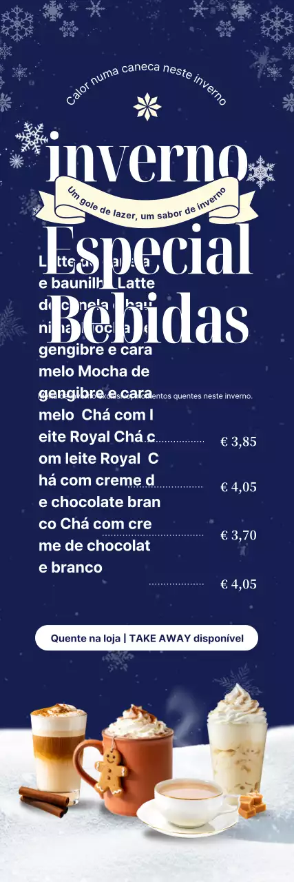 Promoção do Menu de Inverno Moderno da Marinha