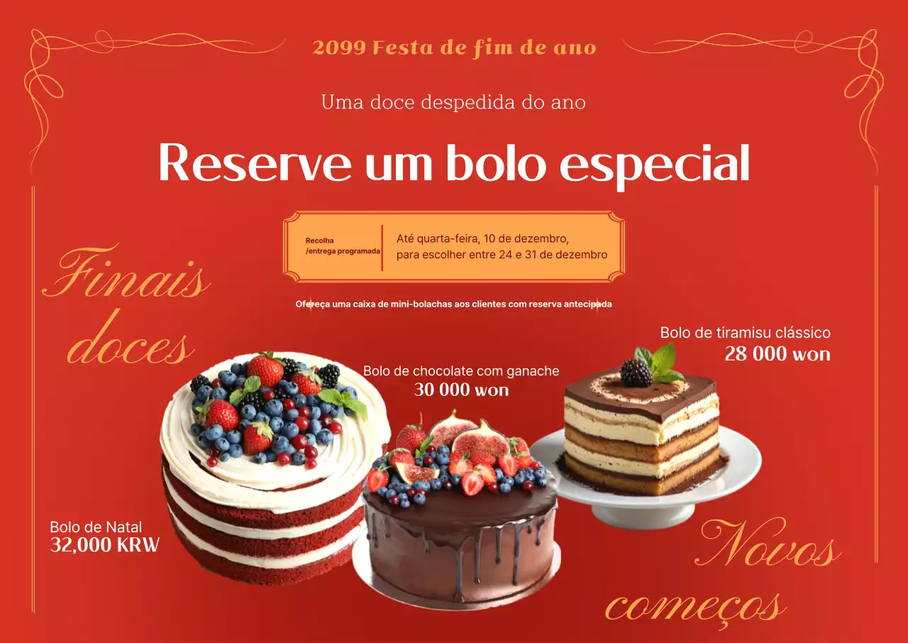 Promoção de Bolo Moderno Vermelho