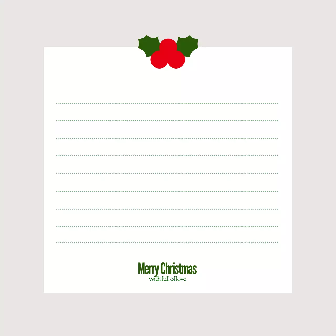 Thiệp Giáng sinh đơn giản màu xanh lá cây